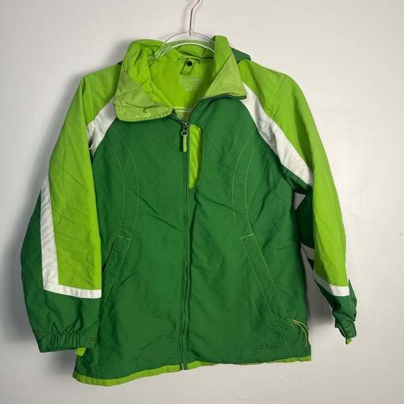 L.L. BEAN Girl's Winter Snow Ski Jacket Coat Sz M 10-12 Green Hooded